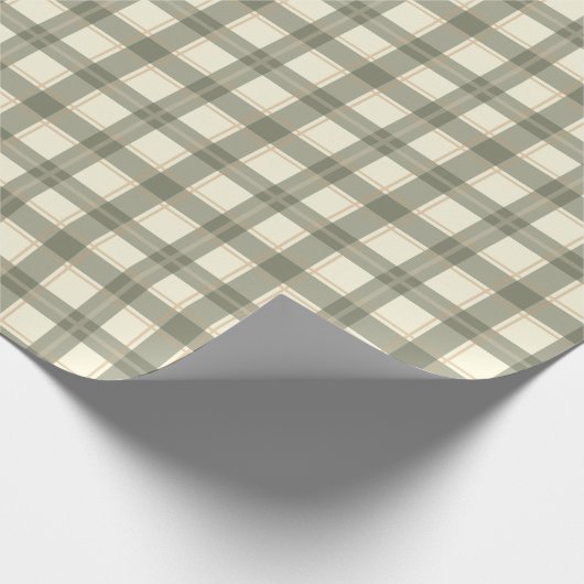 Papier Cadeau Classic Sage Tartan Wrapping Paper (Coin)