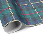 Papier Cadeau Classic Scottish Hunter Green & Navy Clan Tartan (Coin rond)