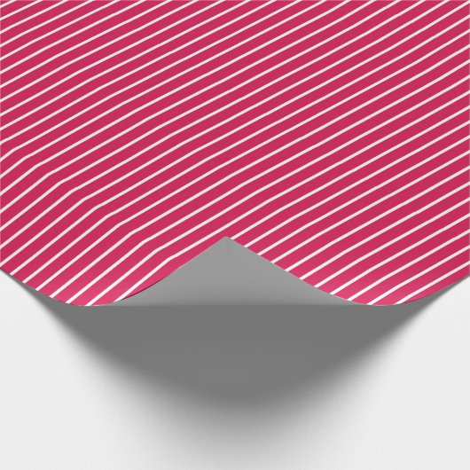 Papier Cadeau Classic Stripes White - Raspberry (Coin)