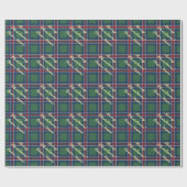 Papier Cadeau Classic tartan pattern personalized Christmas (Plat)