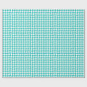Papier Cadeau Classic Turquoise and White Houndstooth Pattern (Plat)