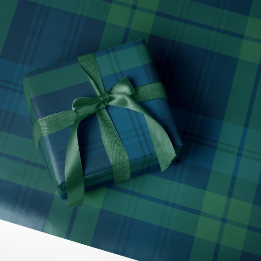 Papier Cadeau Classic vacances plaid marine audacieux vert tarta