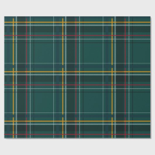 Papier Cadeau Classic vert Noël plaid vacances tartan (Plat)