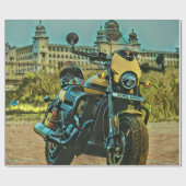 Papier Cadeau classic vintage motorcycle vend (Plat)