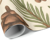 Papier Cadeau Classic Vintage vacances Whimsical Pinecone (Coin rond)