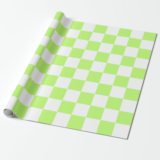 Papier Cadeau Classic visual lime checkerboard  (Déroulé)