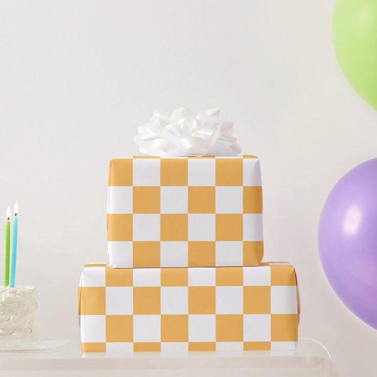 Papier Cadeau Classic visual peach checkerboard 