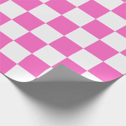 Papier Cadeau Classic visual pink checkerboard (Coin)