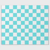 Papier Cadeau Classic visual turquoise blue checkerboard  (Plat)