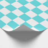 Papier Cadeau Classic visual turquoise blue checkerboard  (Coin)