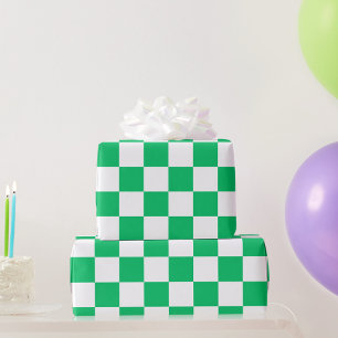 Papier Cadeau Classique à carreaux verts