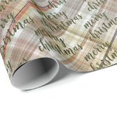 Papier Cadeau Classique Beige Brown gris blanc En vichy (Coin rond)