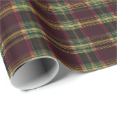 Papier Cadeau Classique Bourgogne et Plaid Jaune - Cadeau Festif (Coin rond)