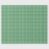 Papier Cadeau Classique carreau gingham vert de Noël (Plat)