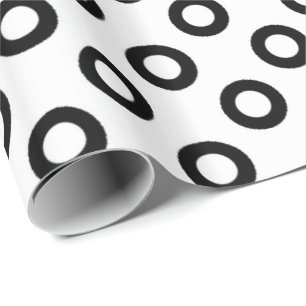 Papier Cadeau Classique, cool, élégant B&W points noirs et blanc