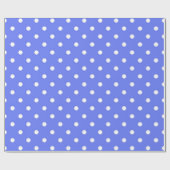 Papier Cadeau Classique, cool, pois blanc et bleu (Plat)