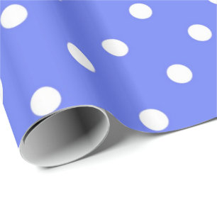 Papier Cadeau Classique, cool, pois blancs et bleus