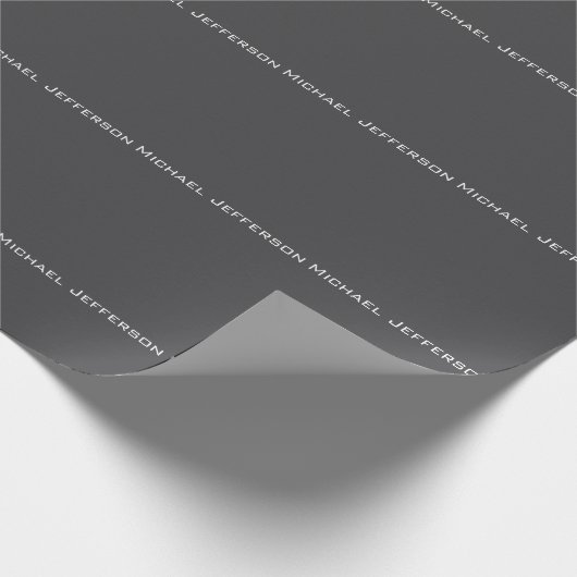 Papier Cadeau Classique Créatif Tendance Gris Foncé & Blanc (Coin)