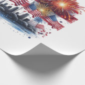 Papier Cadeau Classique de feu d'artifice de vacances (Coin)
