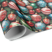 Papier Cadeau Classique de Noël multicolore (Coin rond)