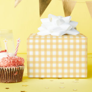 Papier Cadeau Classique Elegant Jaune En vichy Motif