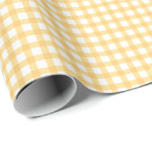 Papier Cadeau Classique Elegant Jaune En vichy Motif (Coin rond)
