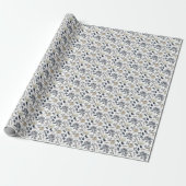 Papier Cadeau Classique Floral Crépuscule (Déroulé)