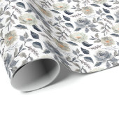 Papier Cadeau Classique Floral Crépuscule (Coin rond)