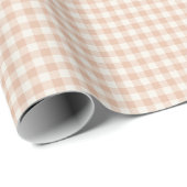 Papier Cadeau Classique Gingham Début d'Automne | Abricot Chaud (Coin rond)