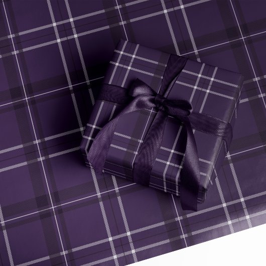 Papier Cadeau Classique gras vacances plaid plum violet