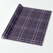 Papier Cadeau Classique gras vacances plaid plum violet (Déroulé)