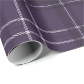 Papier Cadeau Classique gras vacances plaid plum violet (Coin rond)