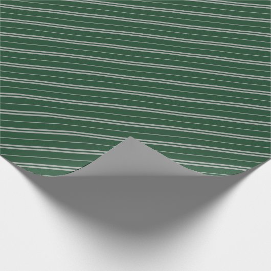 Papier Cadeau Classique Green Grey Stripes Motif (Coin)