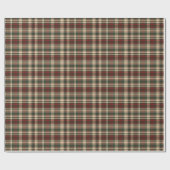 Papier Cadeau Classique millésime de Noël rouge et vert tartan (Plat)