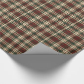 Papier Cadeau Classique millésime de Noël rouge et vert tartan (Coin)
