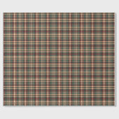 Papier Cadeau Classique millésime de Noël rouge et vert tartan (Plat)