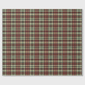Papier Cadeau Classique millésime de Noël rouge et vert tartan (Plat)