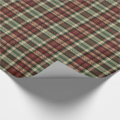 Papier Cadeau Classique millésime de Noël rouge et vert tartan (Coin)