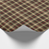 Papier Cadeau Classique millésime de Noël rouge et vert tartan (Coin)