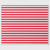 Papier Cadeau Classique moderne Festive Rouge et Blanc rayé (Plat)
