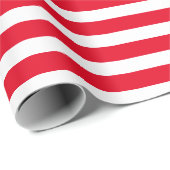 Papier Cadeau Classique moderne Festive Rouge et Blanc rayé (Coin rond)