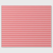 Papier Cadeau Classique moderne mince rouge et blanc rayé (Plat)
