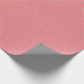 Papier Cadeau Classique moderne mince rouge et blanc rayé (Coin)