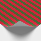 Papier Cadeau Classique Noël rouge et vert rayé (Coin)