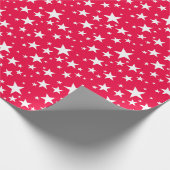 Papier Cadeau Classique Noël Rouge Modèle Blanc Étoiles tendance (Coin)