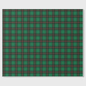 Papier Cadeau Classique Noël Vert Rouge Plaid Tartan Motif (Plat)