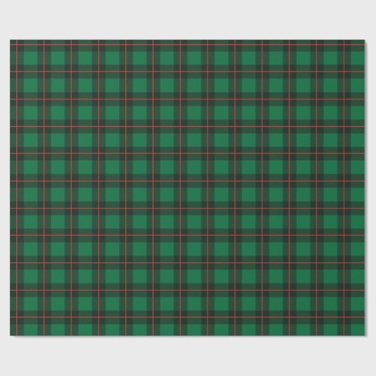 Papier Cadeau Classique Noël Vert Rouge Plaid Tartan Motif (Plat)