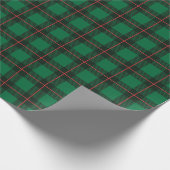 Papier Cadeau Classique Noël Vert Rouge Plaid Tartan Motif (Coin)