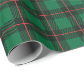 Papier Cadeau Classique Noël Vert Rouge Plaid Tartan Motif (Coin rond)