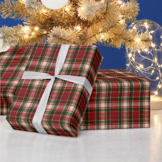 Papier Cadeau Classique Plaid de Noël de Bonnes Nouvelles de Noë